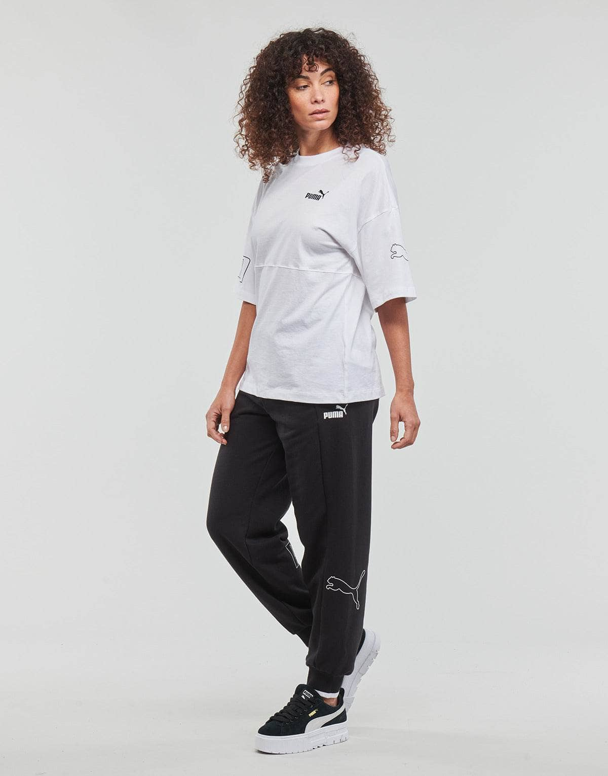 T-shirt Donna Puma  POWER COLORBLOCK  Bianco