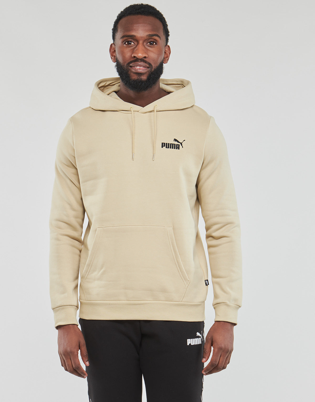 Felpa Uomo Puma  ESS SMALL LOGO HOODIE  Beige