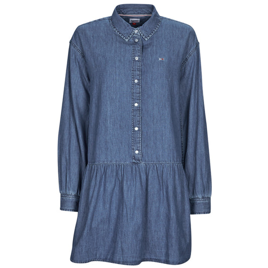 Abito corto Donna Tommy Jeans  TJW CHAMBRAY SHIRT DRESS  Blu