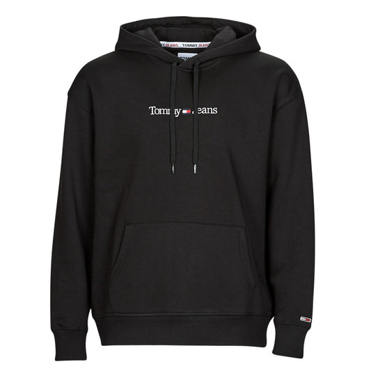 Felpa Uomo Tommy Jeans  TJM REG LINEAR HOODIE  Nero