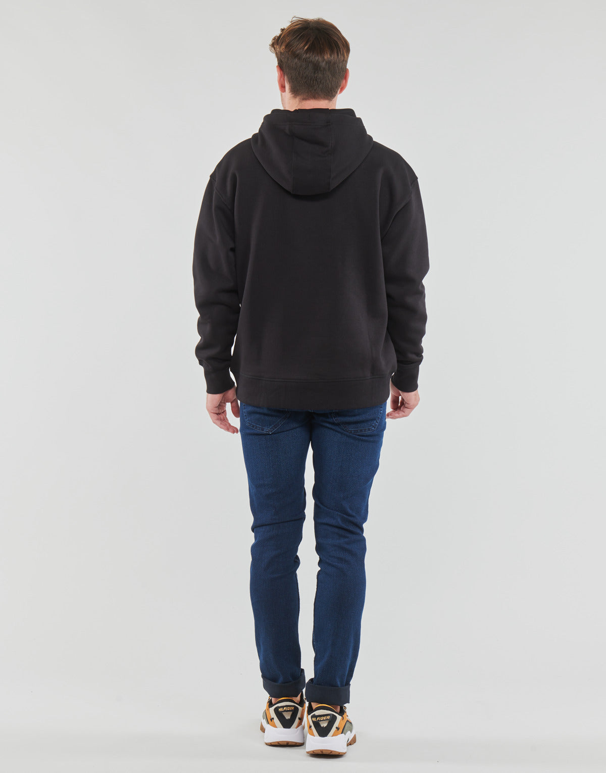 Felpa Uomo Tommy Jeans  TJM REG LINEAR HOODIE  Nero