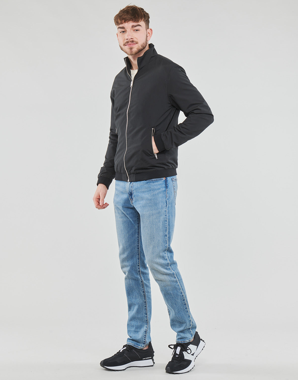 Giubbotto Uomo Jack & Jones  JJERUSH HARRINGTON BOMBER  Nero