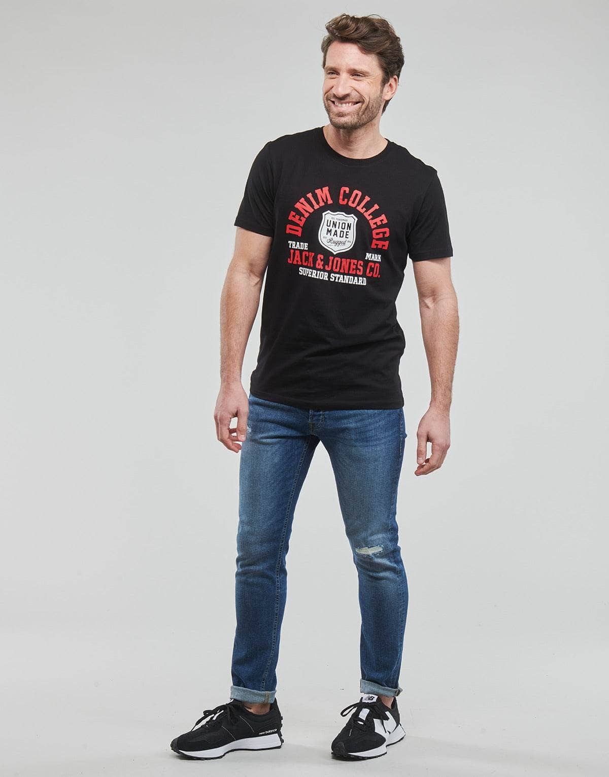 T-shirt Uomo Jack & Jones  JJELOGO TEE SS O-NECK  Nero