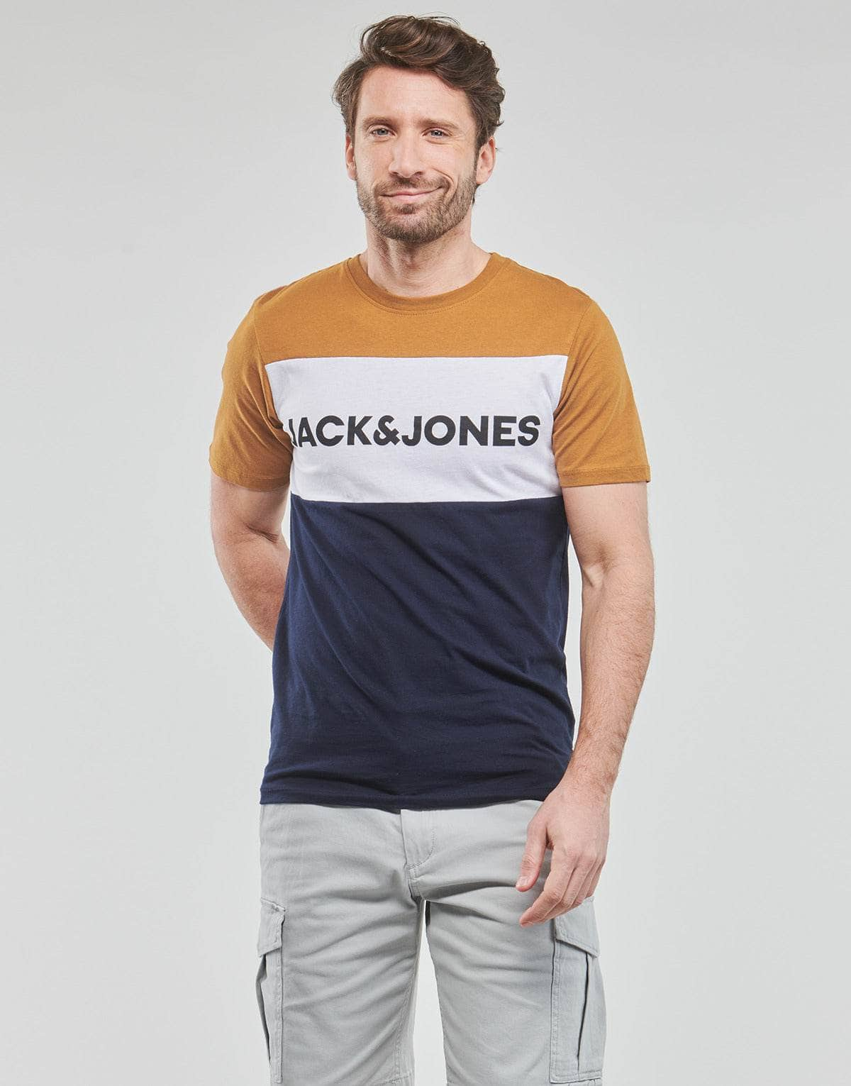 T-shirt Uomo Jack & Jones  JJELOGO BLOCKING TEE SS  Multicolore