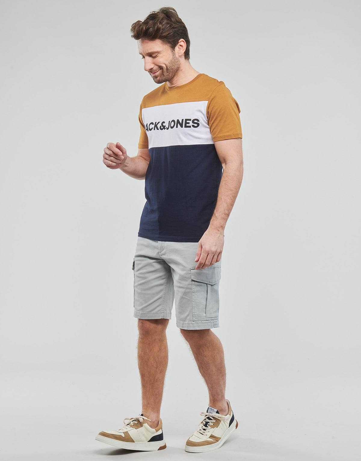 T-shirt Uomo Jack & Jones  JJELOGO BLOCKING TEE SS  Multicolore