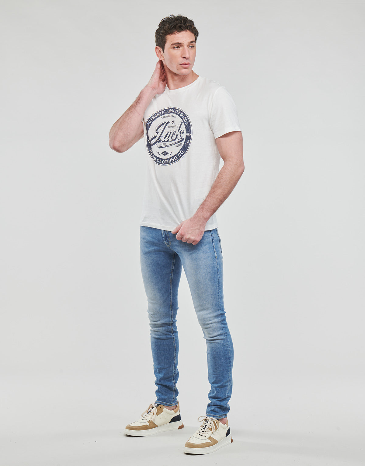 Jeans skynny Uomo Jack & Jones  JJILIAM JJORIGINAL  Blu