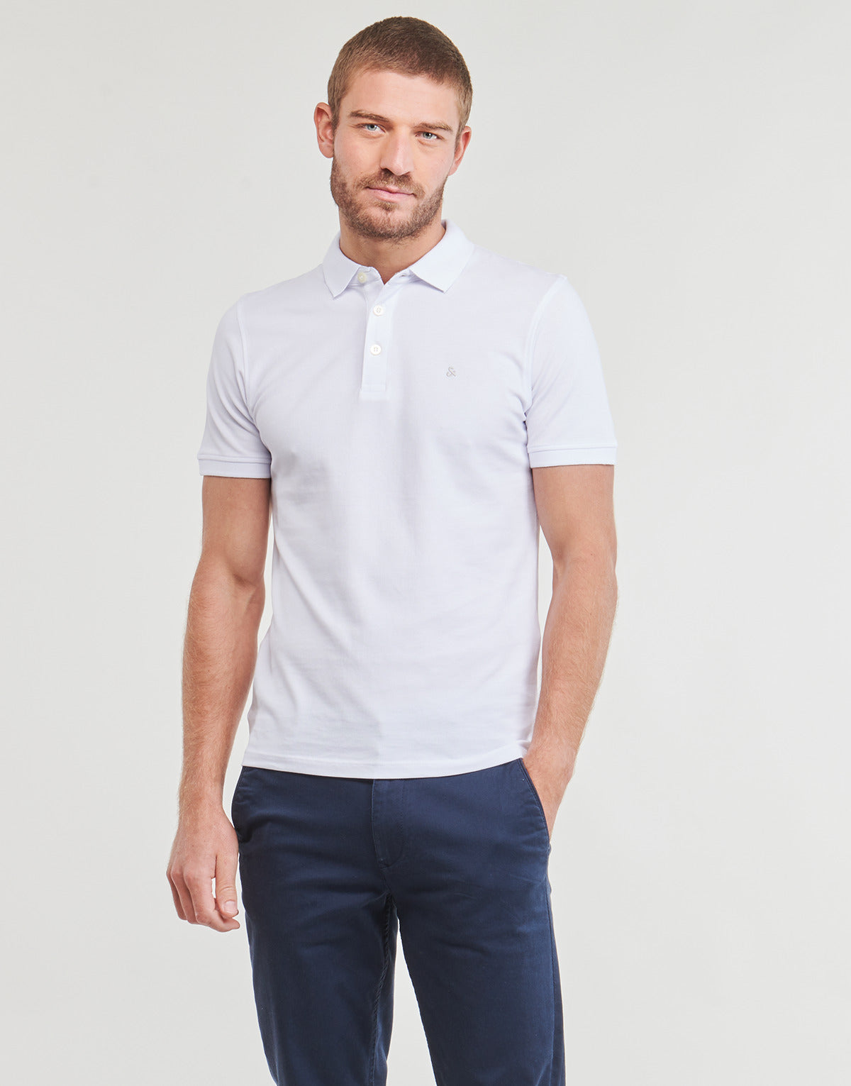 Polo Uomo Jack & Jones  JJEPAULOS POLO SS  Bianco