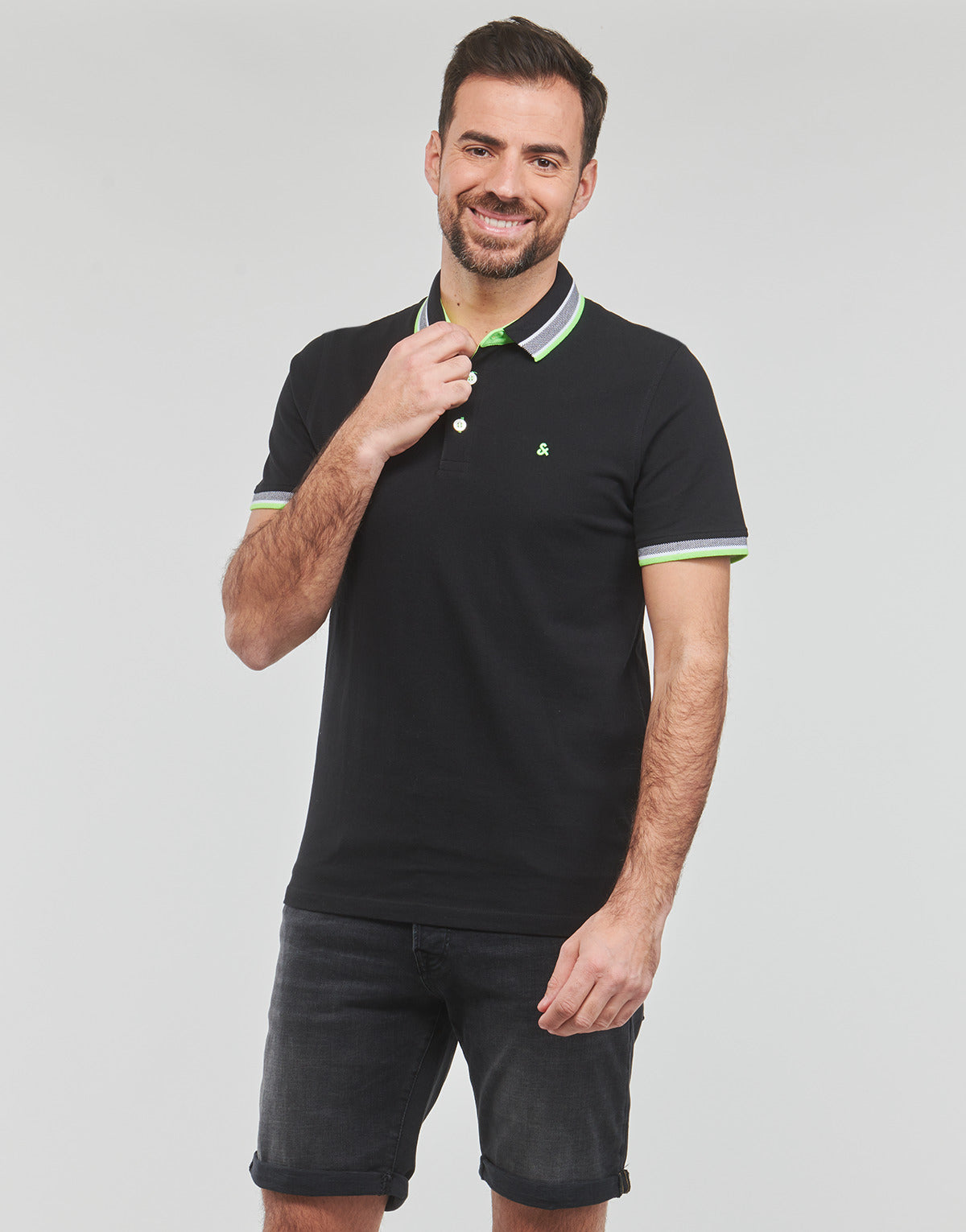 Polo Uomo Jack & Jones  JJEPAULOS POLO SS  Nero