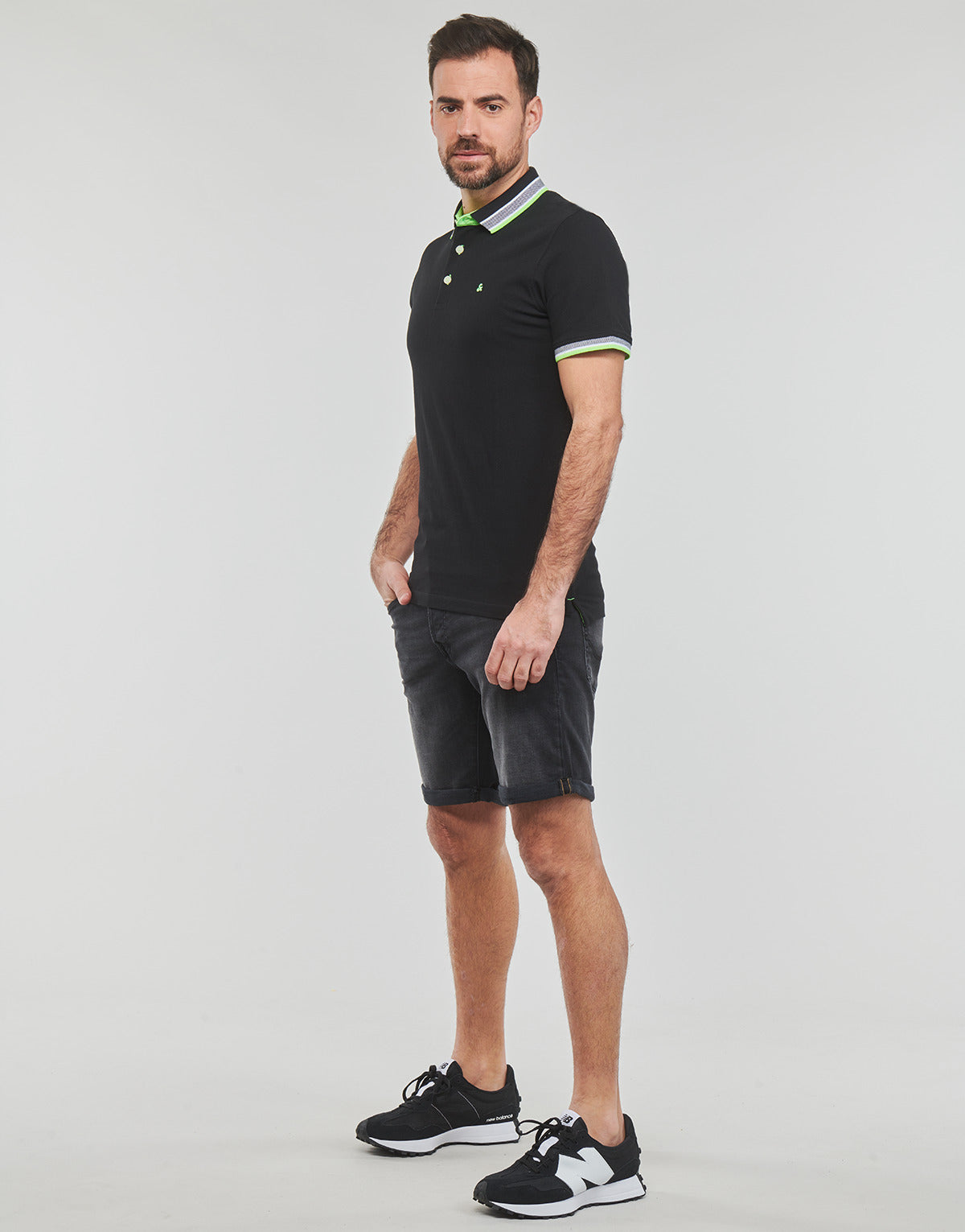 Polo Uomo Jack & Jones  JJEPAULOS POLO SS  Nero