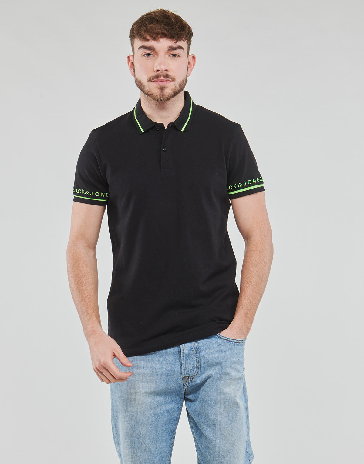 Polo Uomo Jack & Jones  JJGLOBUS POLO SS  Nero