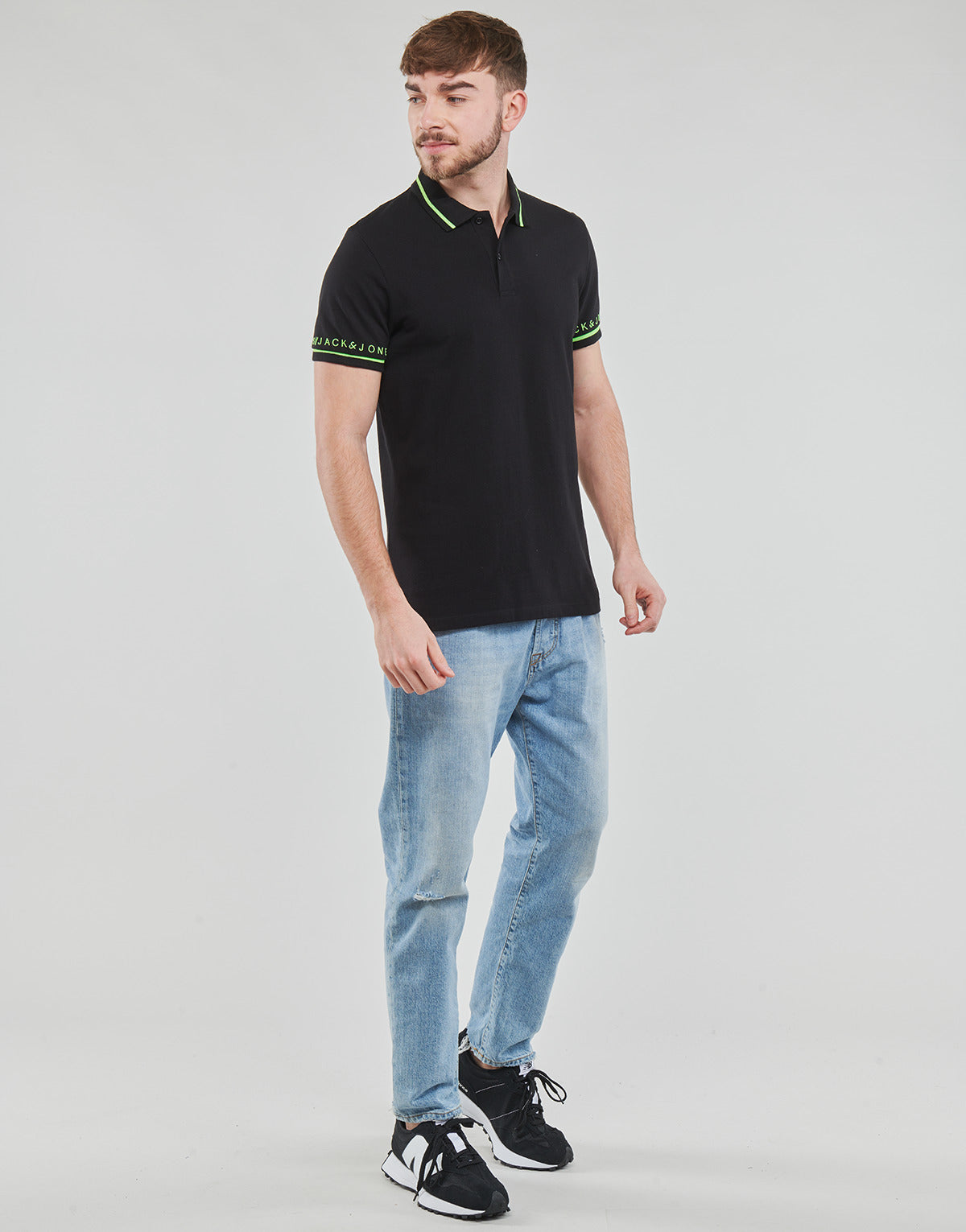 Polo Uomo Jack & Jones  JJGLOBUS POLO SS  Nero