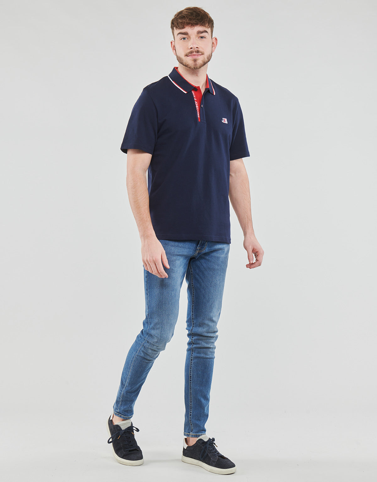 Polo Uomo Jack & Jones  JJGLOBUS POLO SS  Marine