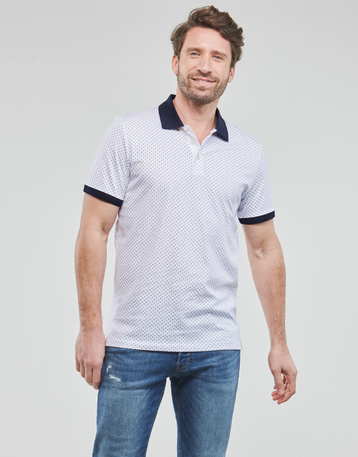 Polo Uomo Jack & Jones  JJNEW TERAKOTA POLO SS  Bianco