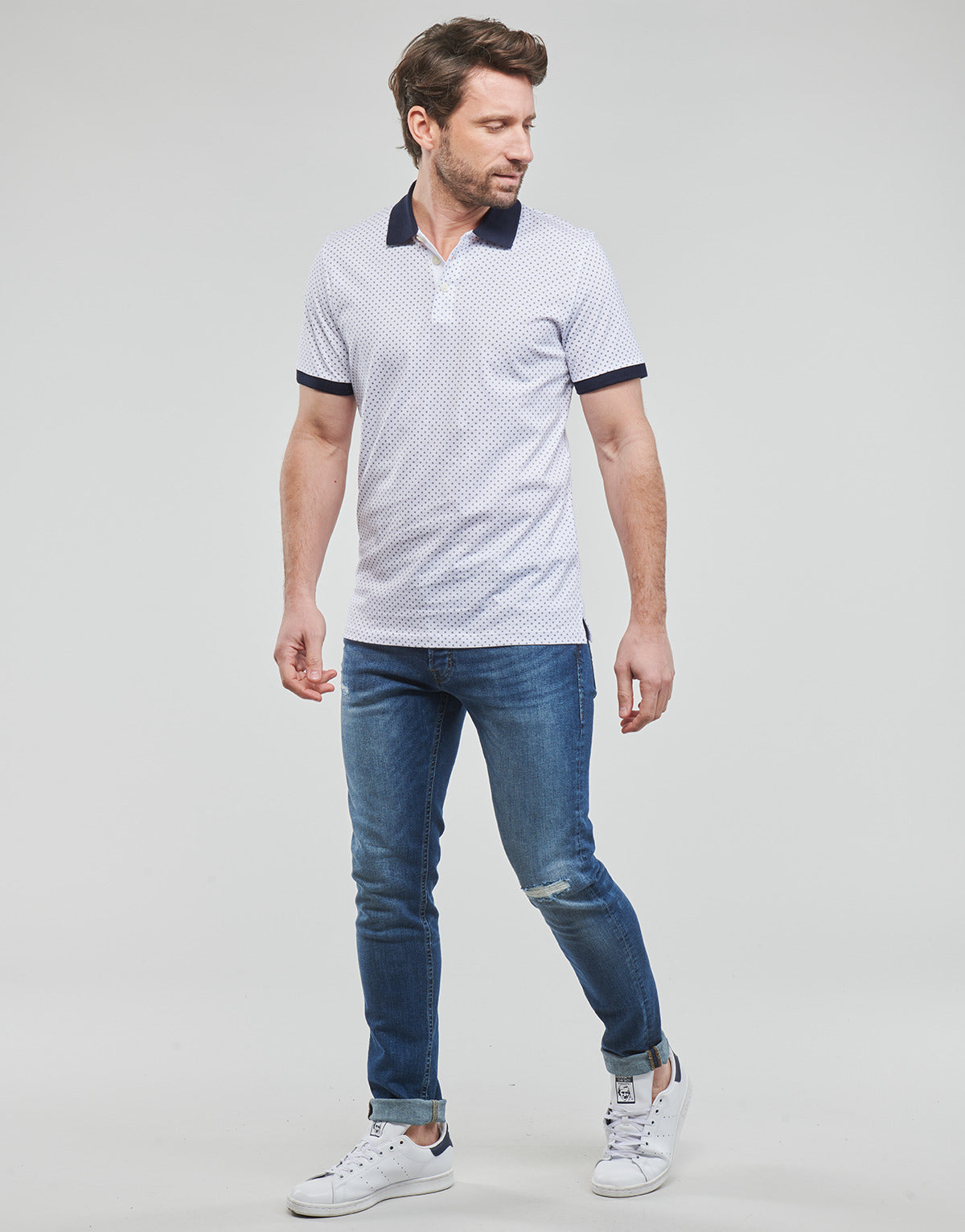 Polo Uomo Jack & Jones  JJNEW TERAKOTA POLO SS  Bianco