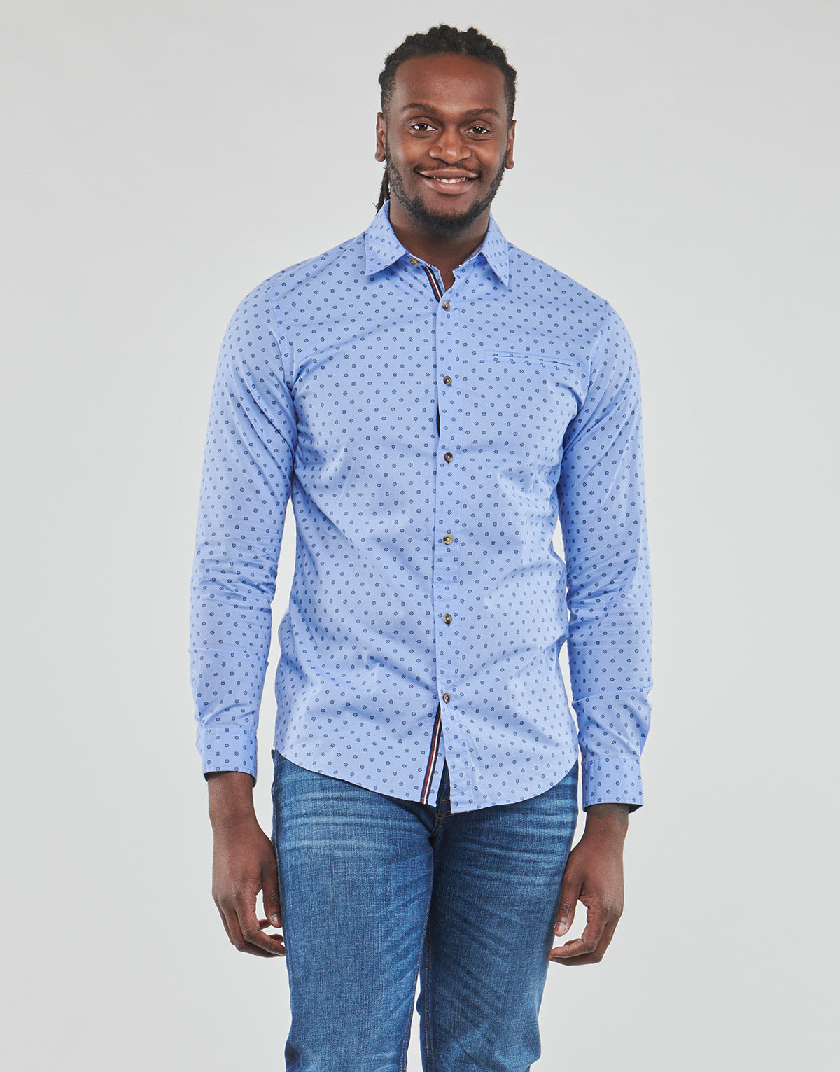 Camicia a maniche lunghe Uomo Jack & Jones  JJETREKOTA DETAIL SHIRT LS  Blu