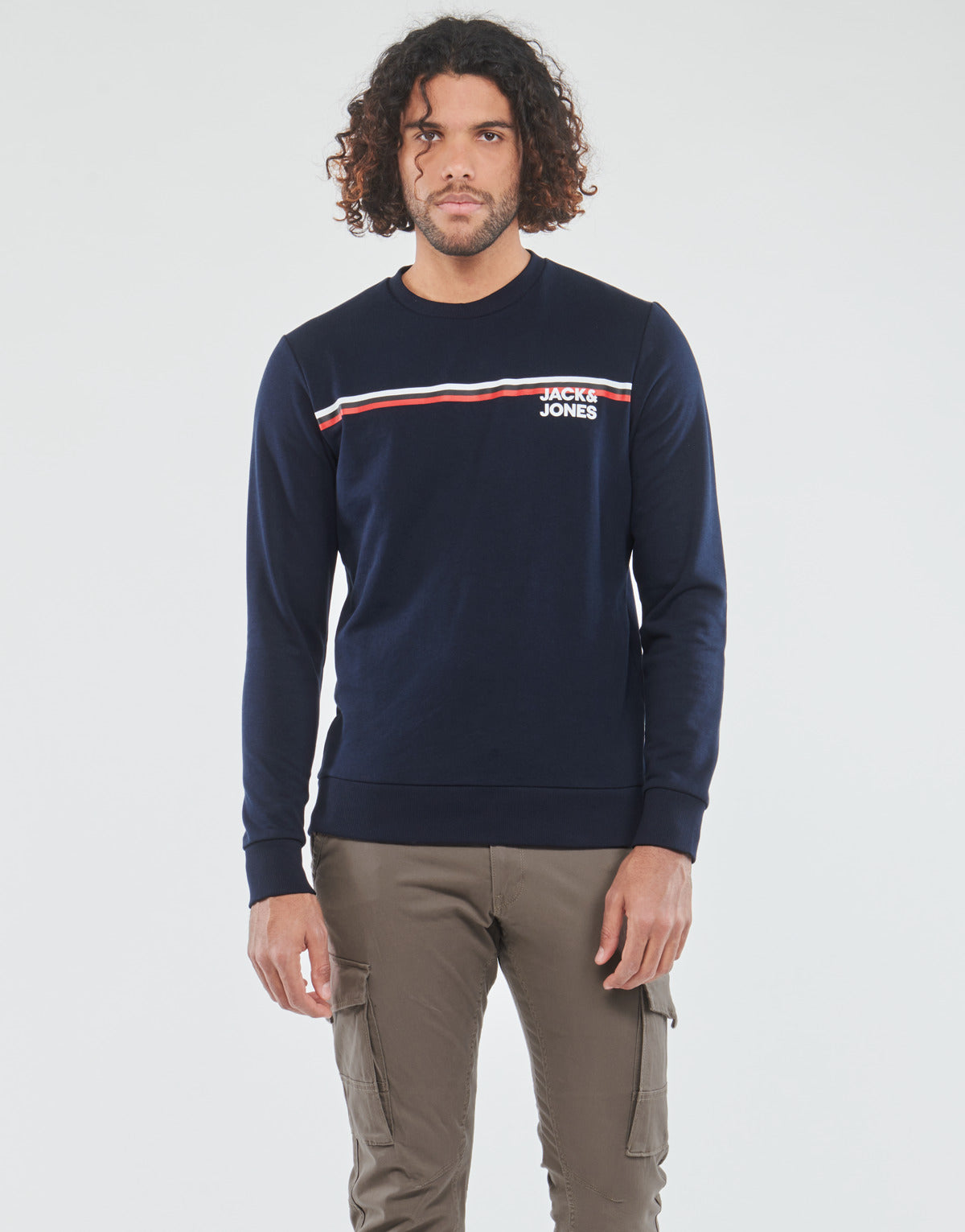 Felpa Uomo Jack & Jones  JJATLAS SWEAT CREW NECK  Marine