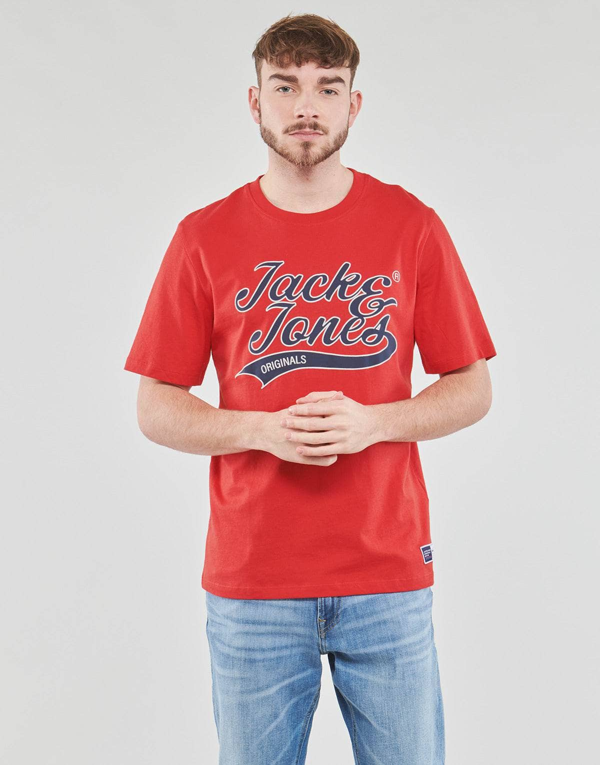 T-shirt Uomo Jack & Jones  JORTREVOR UPSCALE SS TEE CREW NECK  Rosso