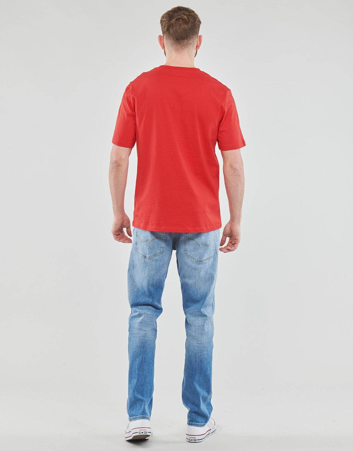 T-shirt Uomo Jack & Jones  JORTREVOR UPSCALE SS TEE CREW NECK  Rosso