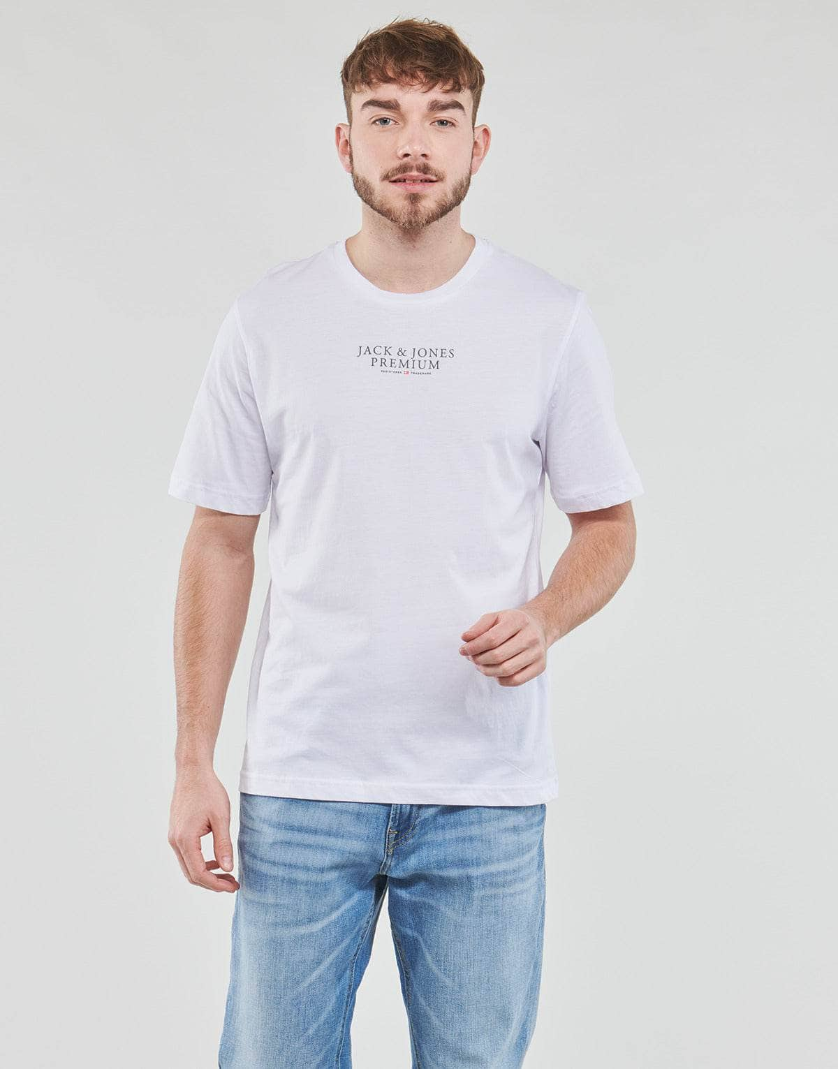 T-shirt Uomo Jack & Jones  JPRBLUARCHIE SS TEE CREW NECK  Bianco