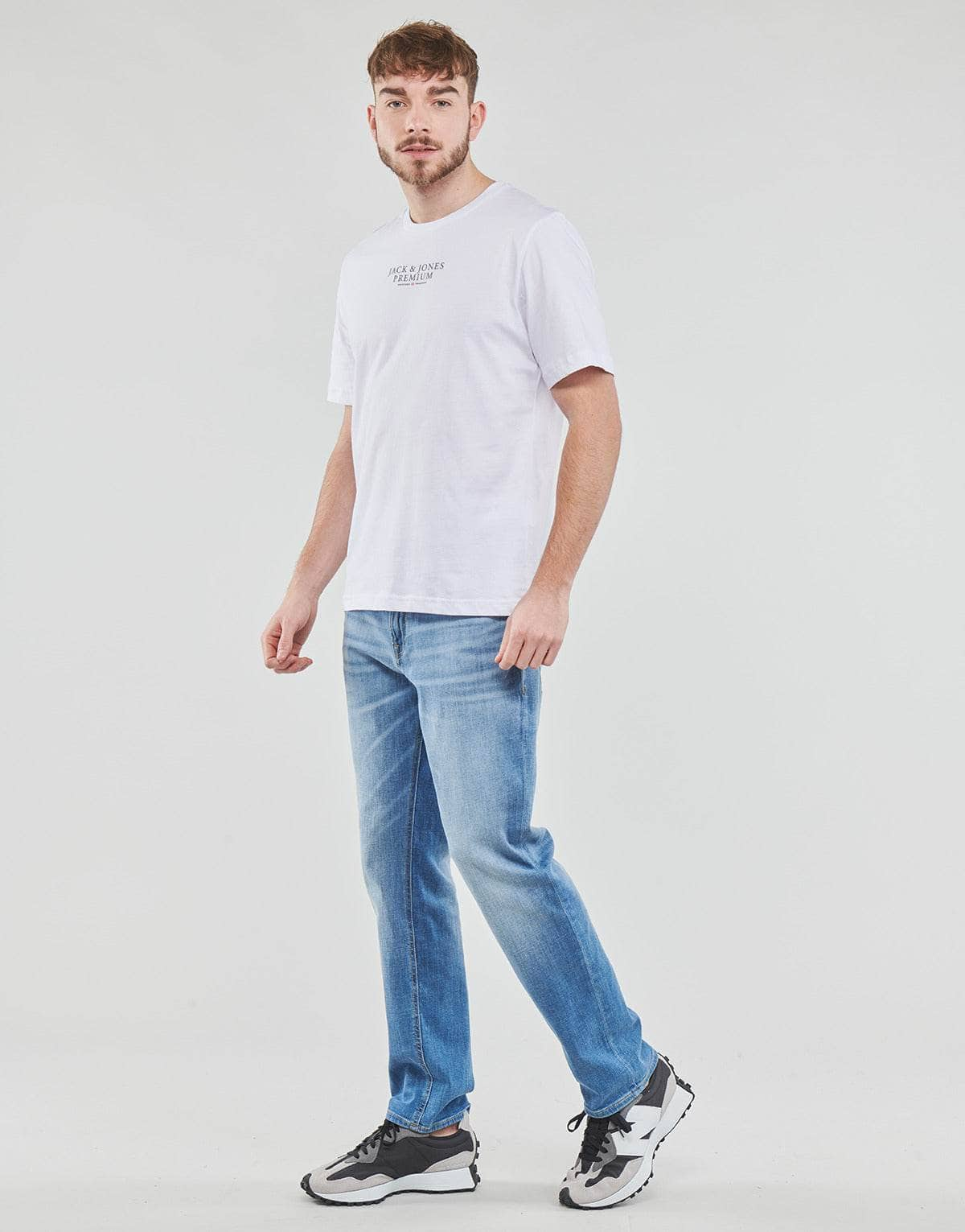 T-shirt Uomo Jack & Jones  JPRBLUARCHIE SS TEE CREW NECK  Bianco