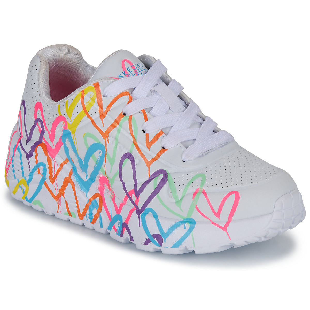 Scarpe bambini ragazza Skechers  UNO LITE BASKETS  Bianco