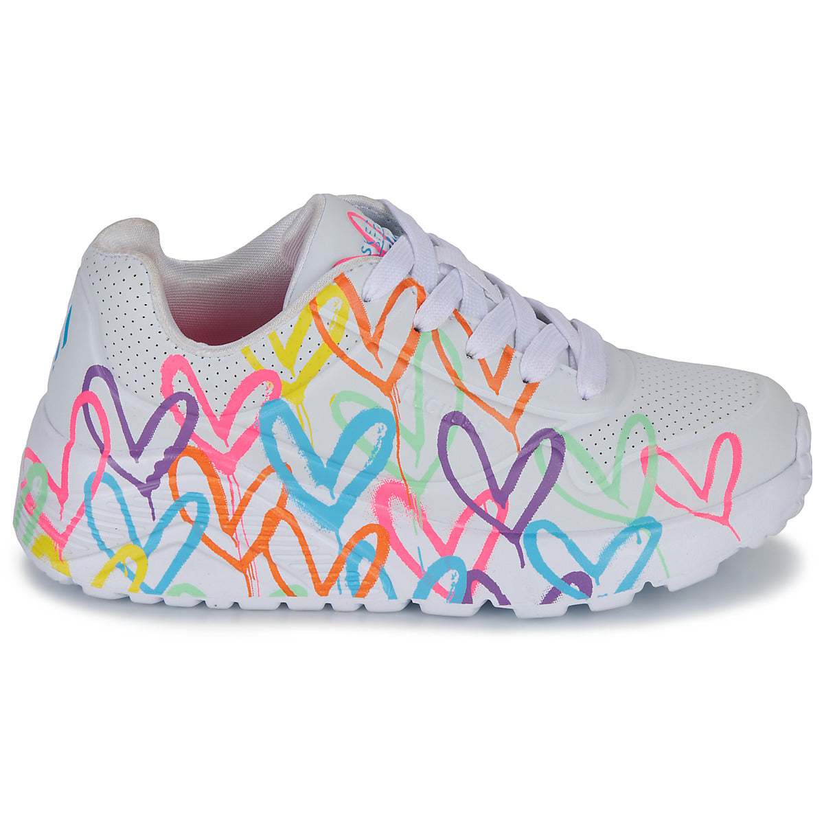 Scarpe bambini ragazza Skechers  UNO LITE BASKETS  Bianco