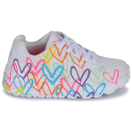 Scarpe bambini ragazza Skechers  UNO LITE BASKETS  Bianco