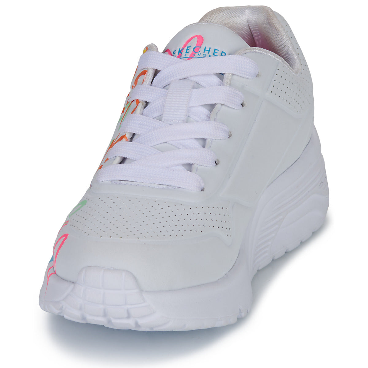 Scarpe bambini ragazza Skechers  UNO LITE BASKETS  Bianco