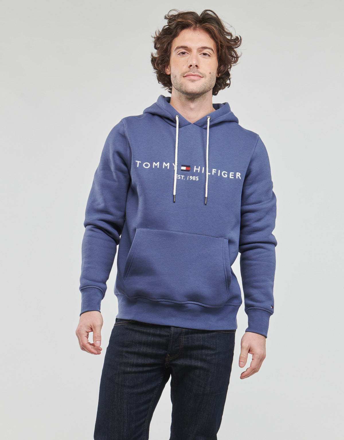 Felpa Uomo Tommy Hilfiger  TOMMY LOGO HOODY  Blu