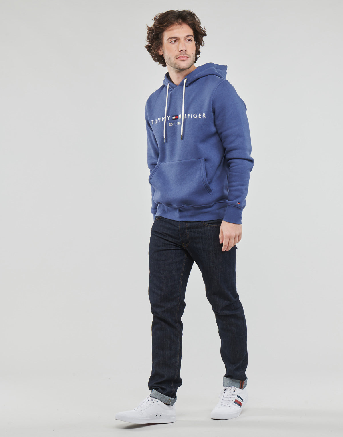 Felpa Uomo Tommy Hilfiger  TOMMY LOGO HOODY  Blu