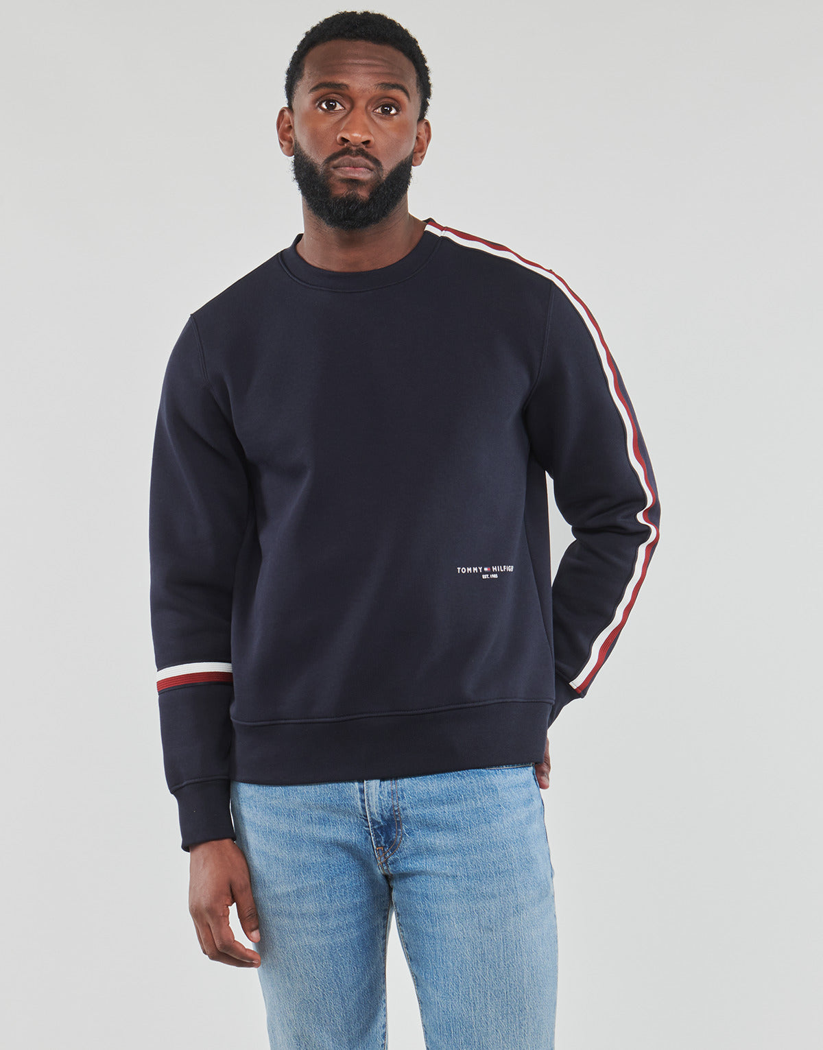 Felpa Uomo Tommy Hilfiger  NEW GLOBAL STRIPE CREWNECK  Marine