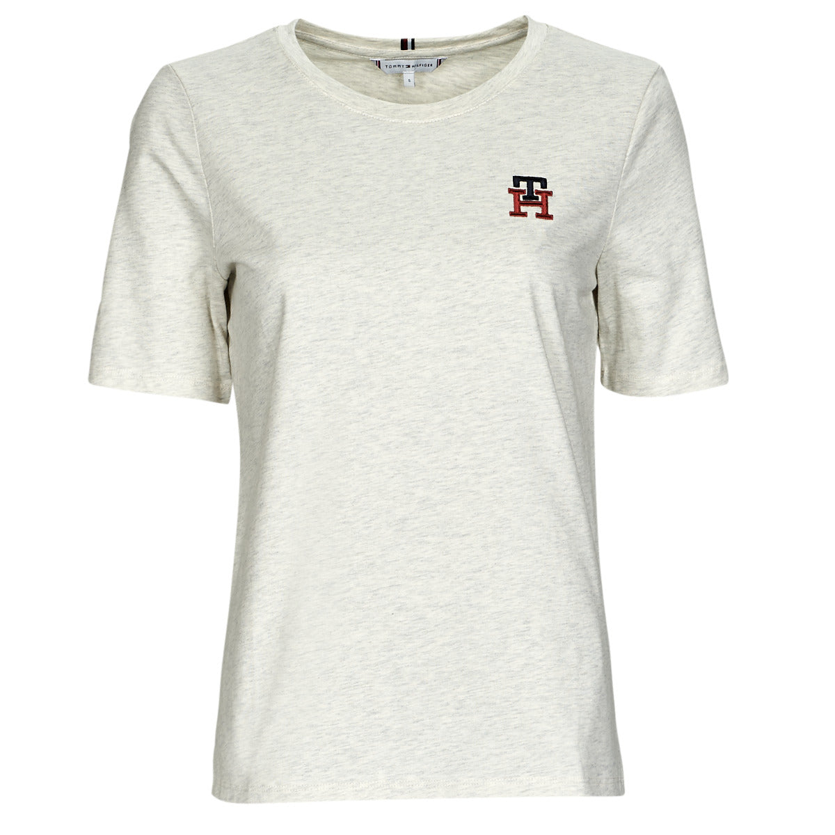 T-shirt Donna Tommy Hilfiger  REG MONOGRAM EMB C-NK SS  Beige