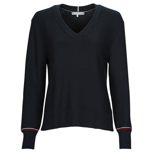 Felpa Donna Tommy Hilfiger  GLOBAL STP V-NK SWEATER  Marine