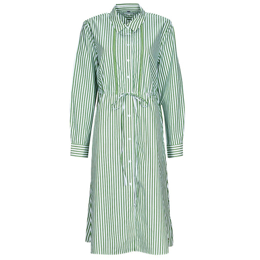 Abito corto Donna Tommy Hilfiger  ORG CO STRIPE MIDI SHIRT-DRESS  Bianco