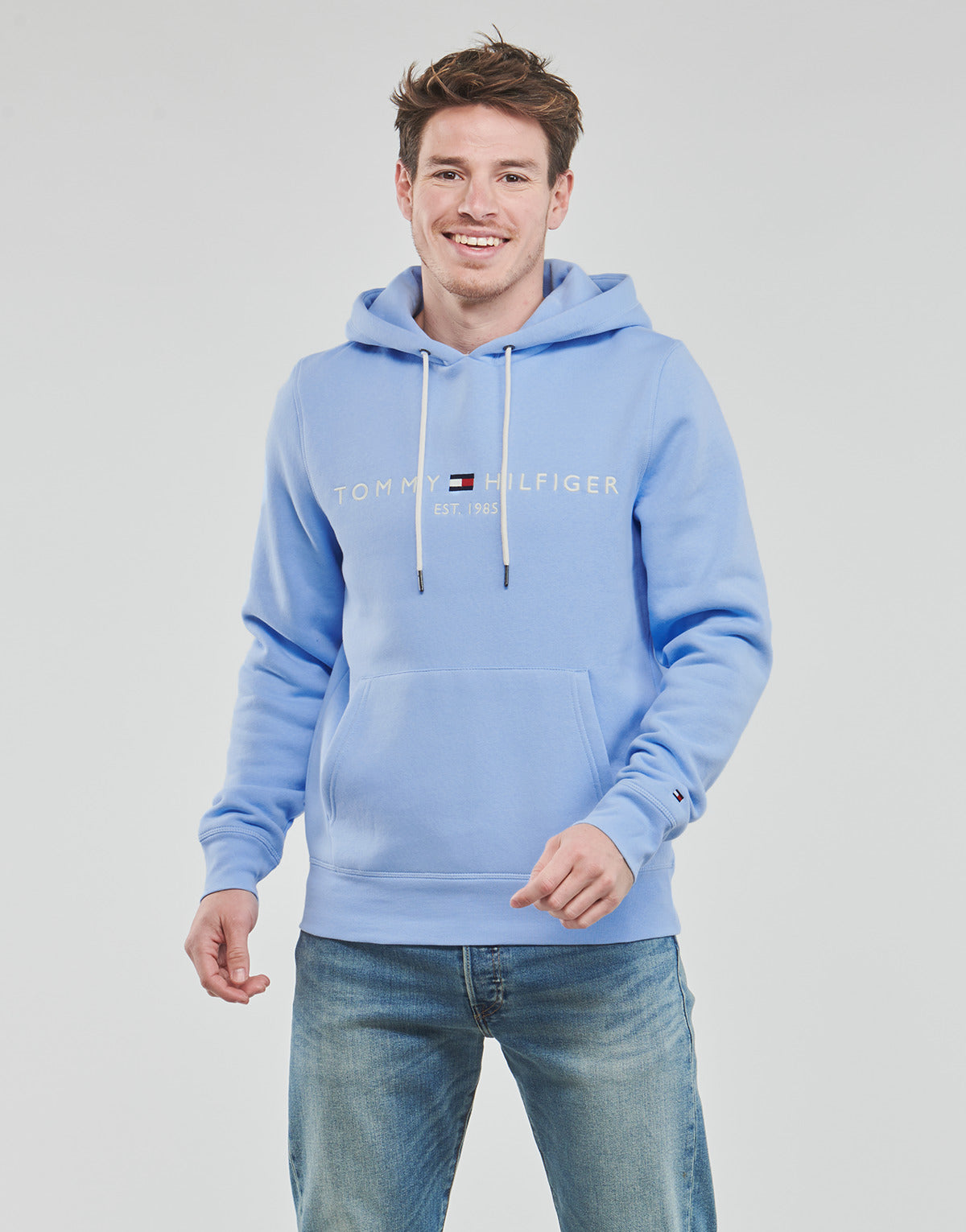 Felpa Uomo Tommy Hilfiger  TOMMY LOGO HOODY  Blu