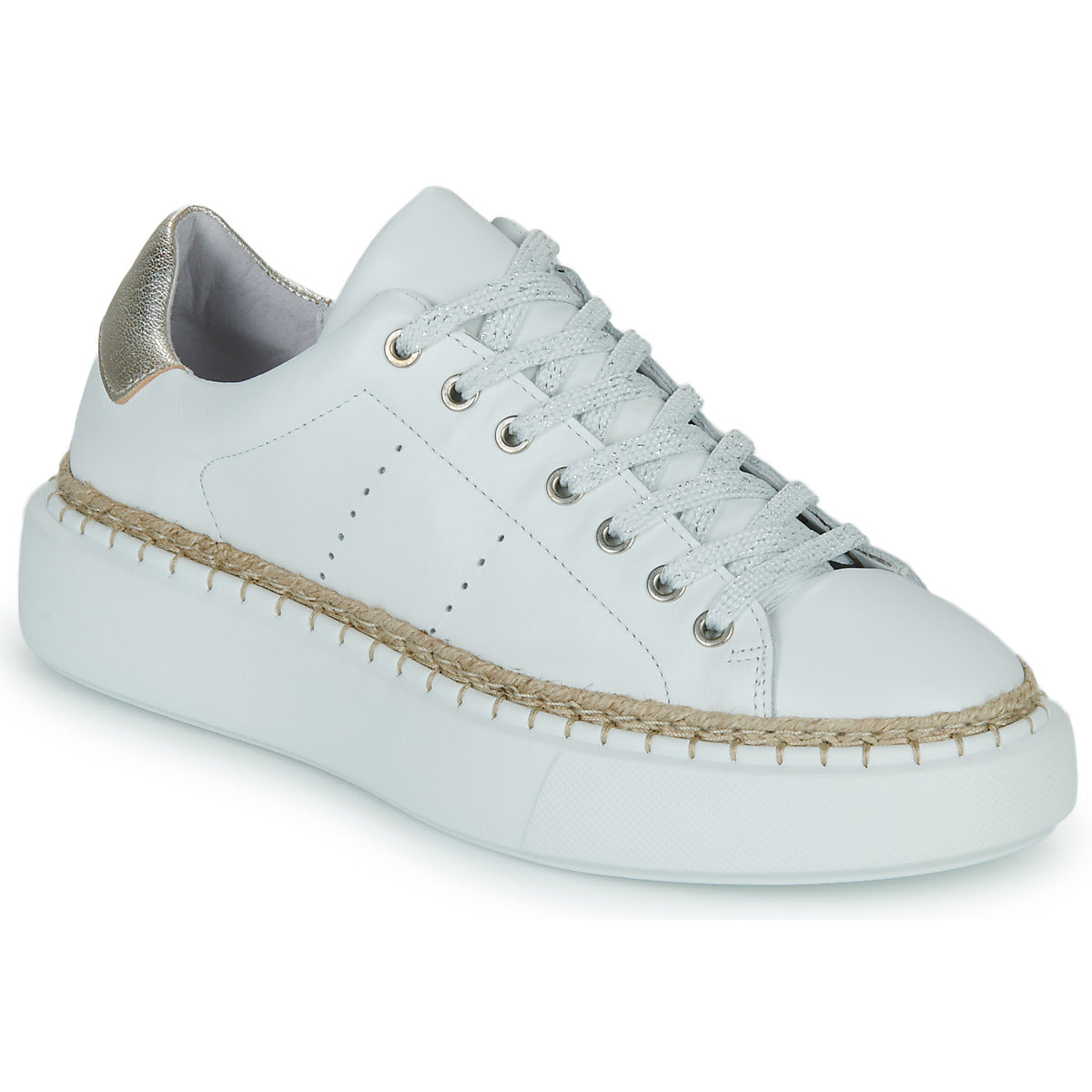 Sneakers basse Donna Regard  MINNIE V1 VEAU BLANC  Bianco