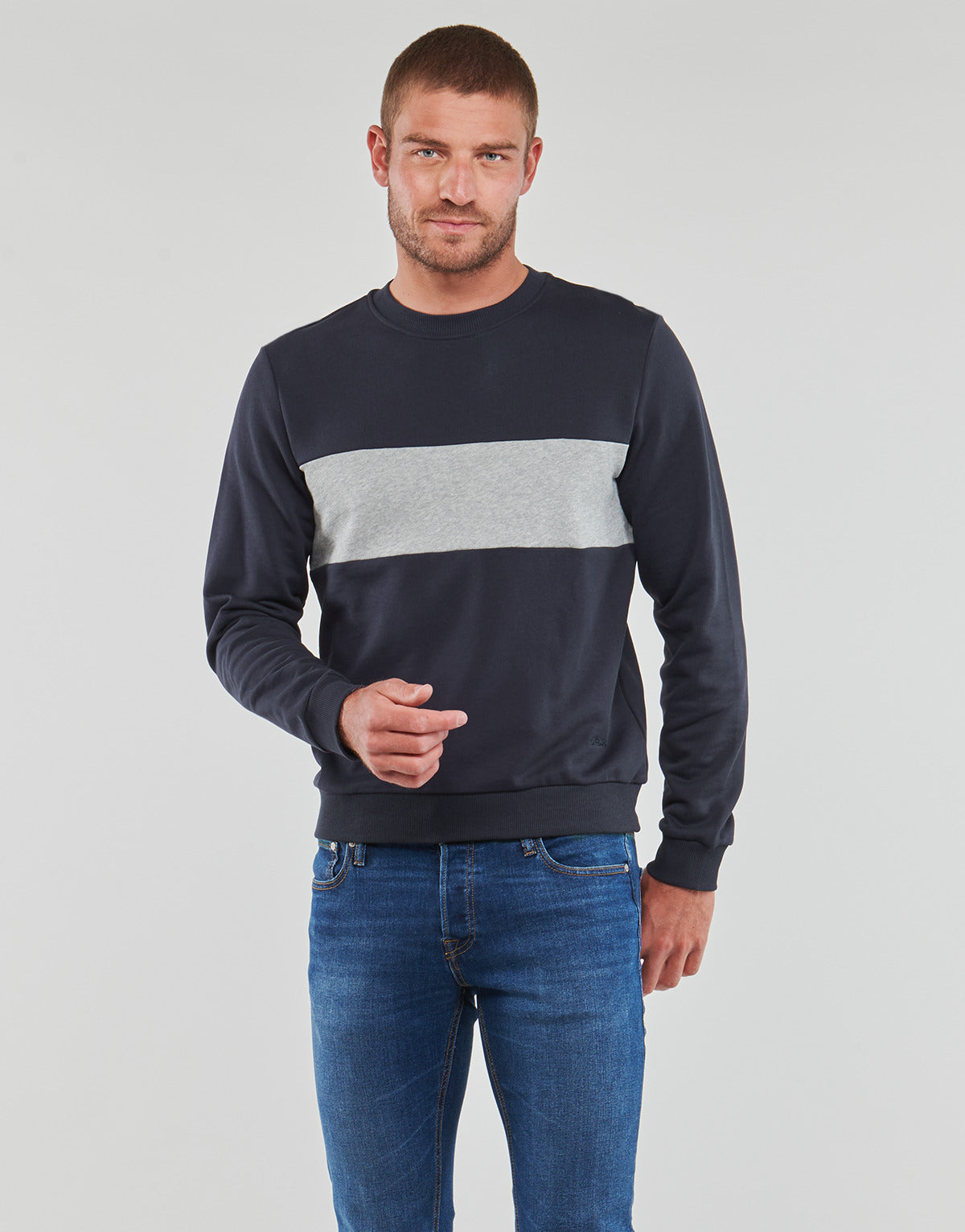 Felpa Uomo Geox  M SWEATER R-NECK BAN  Marine