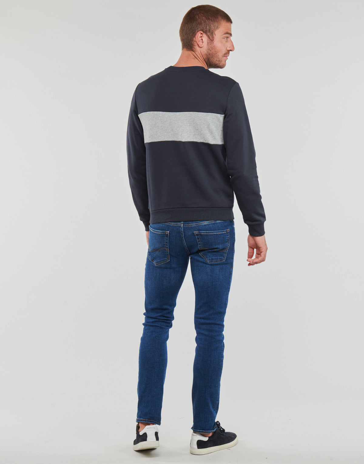 Felpa Uomo Geox  M SWEATER R-NECK BAN  Marine