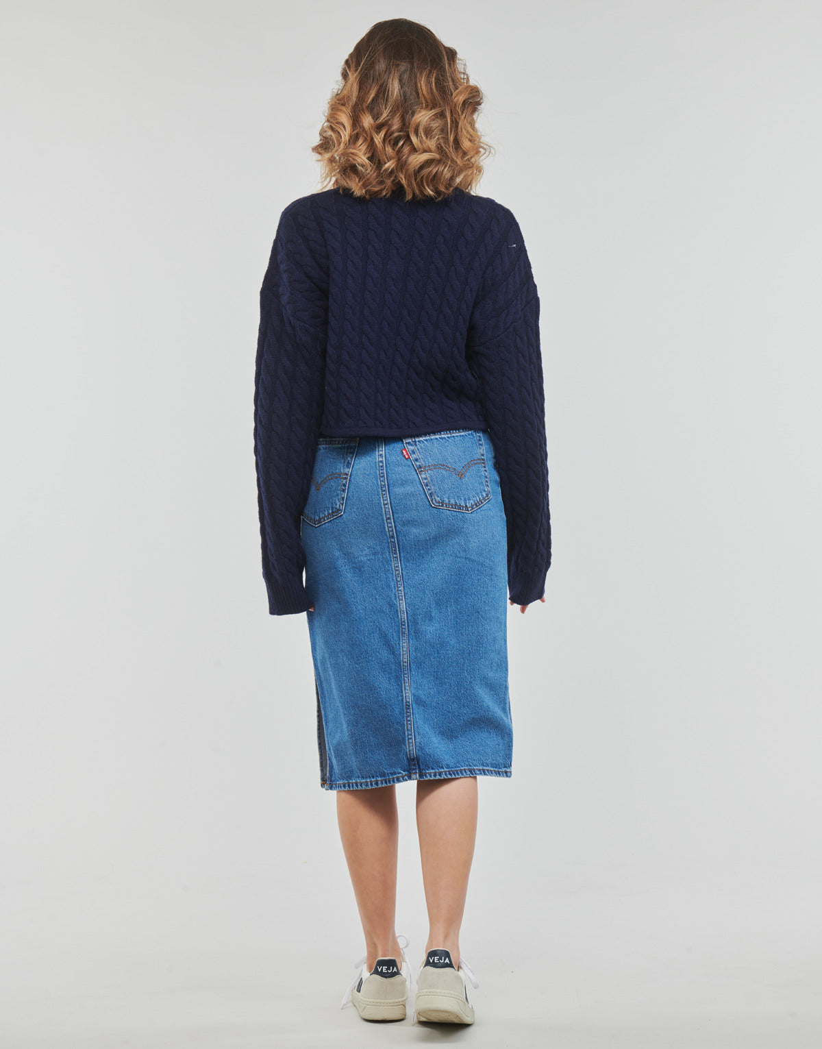 Maglione Donna Levis  RAE CROPPED SWEATER  Blu