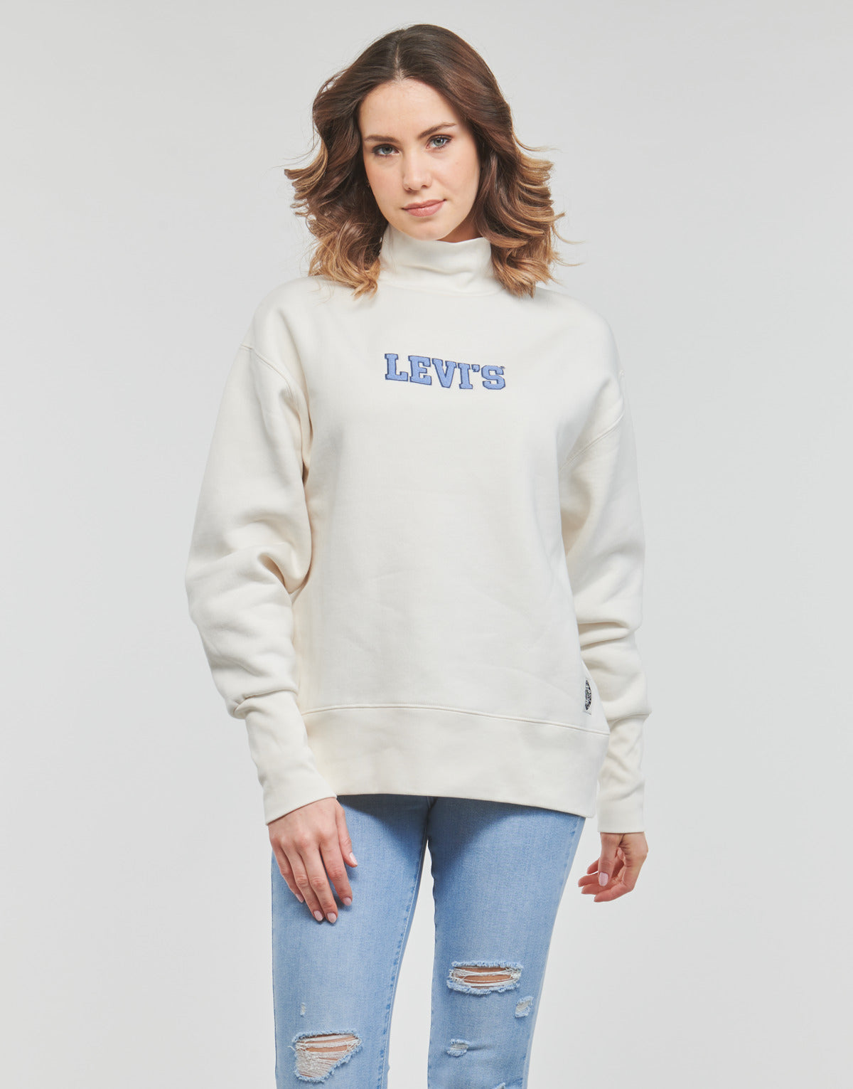 Felpa Donna Levis  GRAPHIC GARDENIA CREW  Bianco