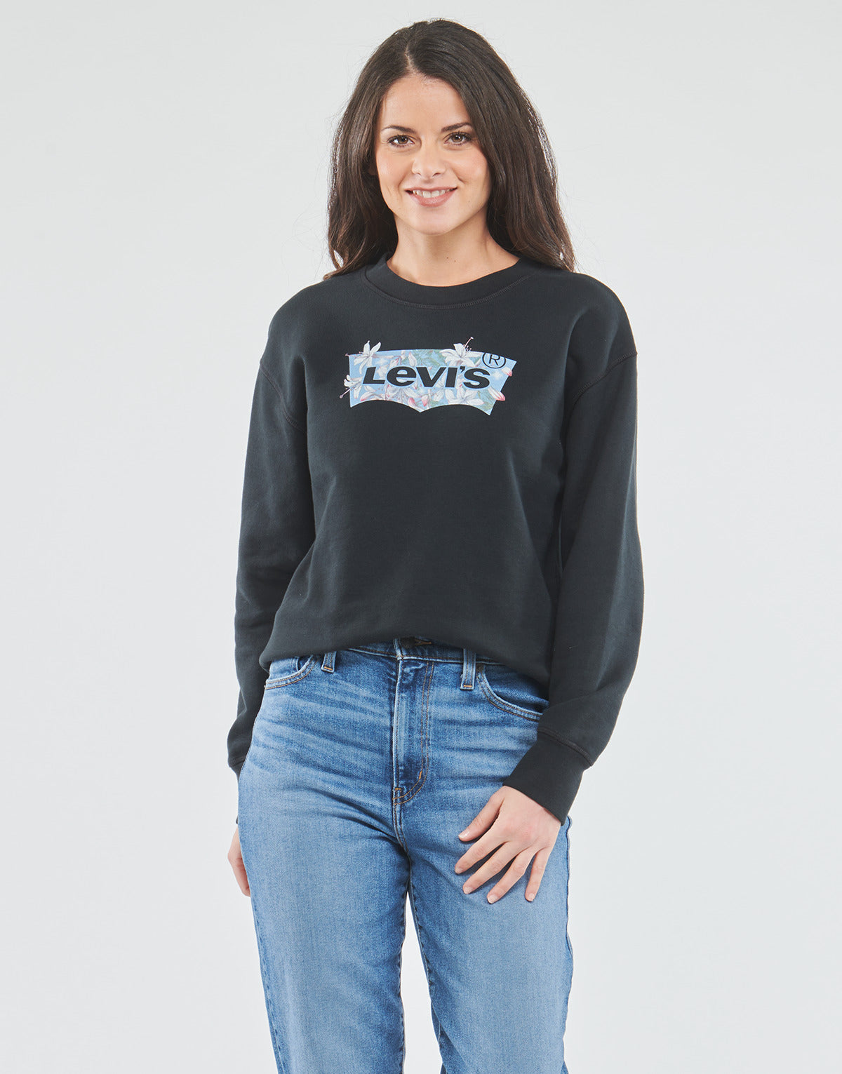 Felpa Donna Levis  GRAPHIC STANDARD CREW  Nero