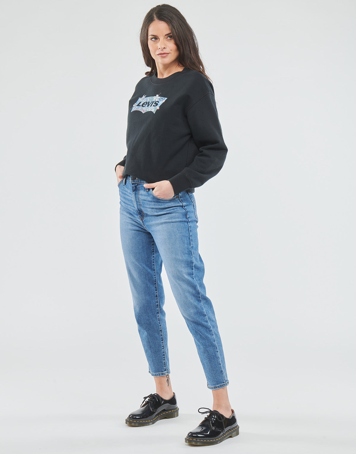 Felpa Donna Levis  GRAPHIC STANDARD CREW  Nero