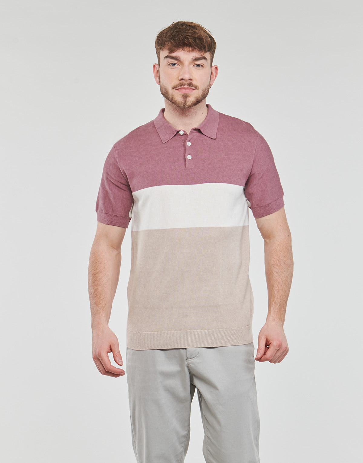 Polo Uomo Selected  SLHMATTIS SS KNIT BLOCK POLO B  Multicolore