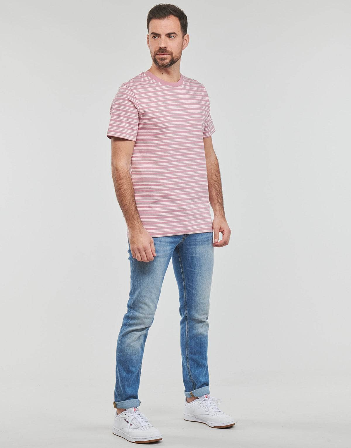 T-shirt Uomo Selected  SLHANDY STRIPE SS O-NECK TEE W  Multicolore