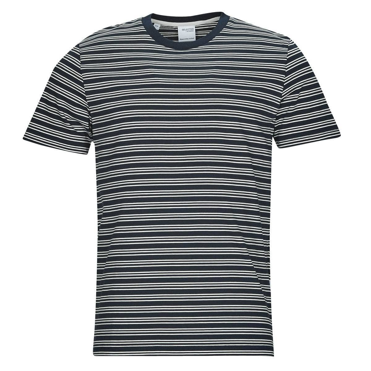 T-shirt Uomo Selected  SLHANDY STRIPE SS O-NECK TEE W  Multicolore