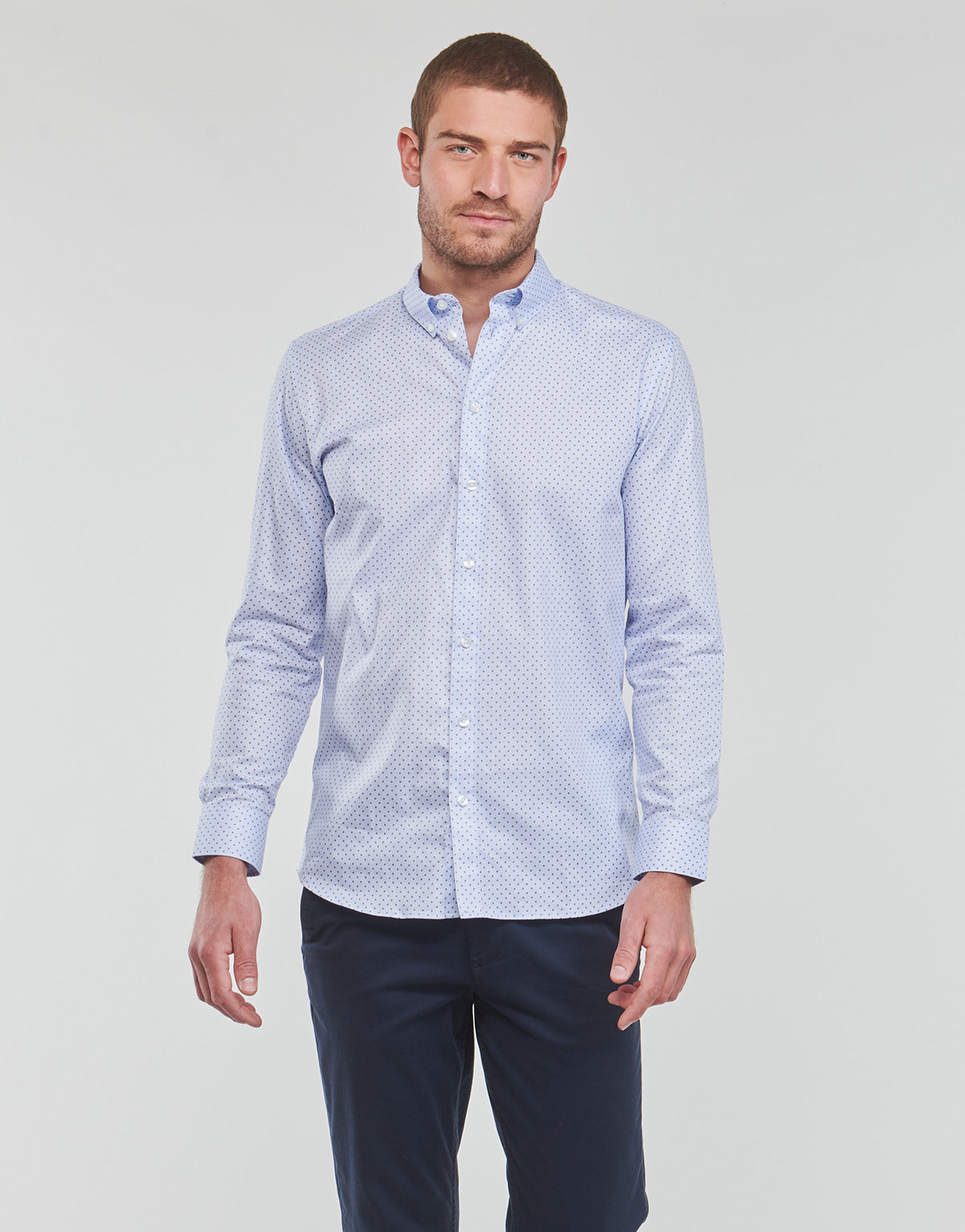 Camicia a maniche lunghe Uomo Selected  ETHAN MICRO MOTIF SLIM FIT  Blu