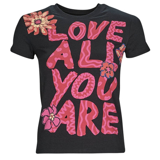 T-shirt Donna Desigual  TS_LOVE ALL YOU ARE  Nero