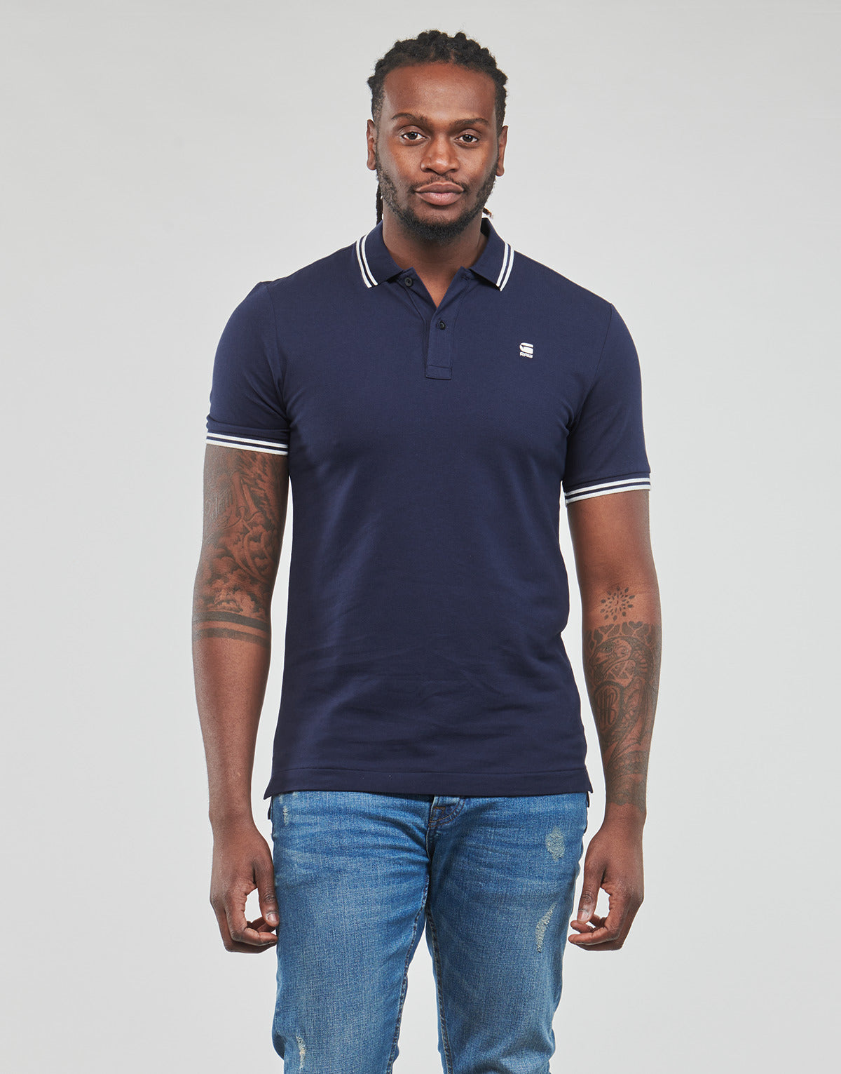 Polo Uomo G-Star Raw  dunda slim stripe polo s\s  Blu