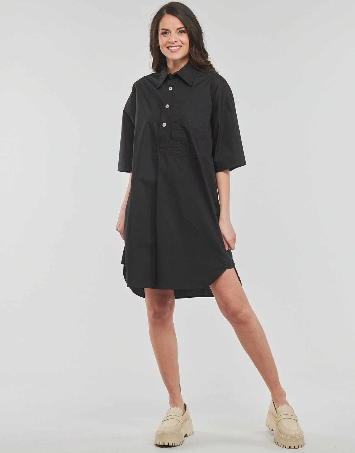 Abito corto Donna G-Star Raw  shirt dress 2.0  Nero