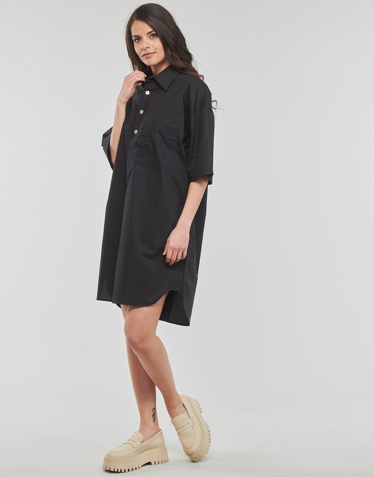 Abito corto Donna G-Star Raw  shirt dress 2.0  Nero